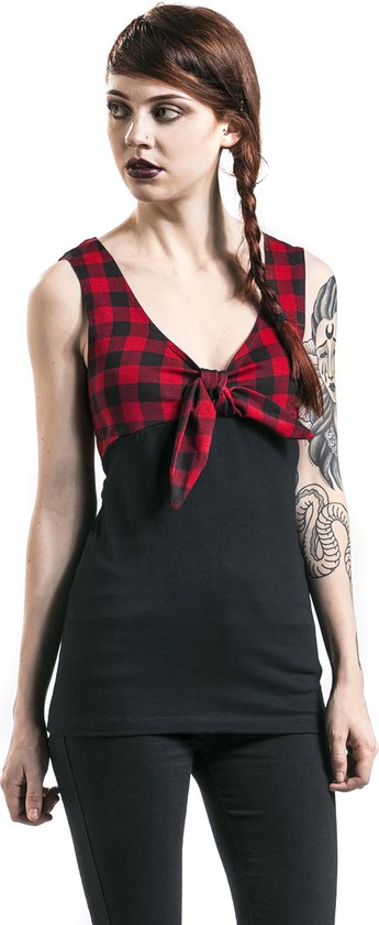 Haut rockabilly rouge-noir Rock Rebel by EMP Femme - XXL