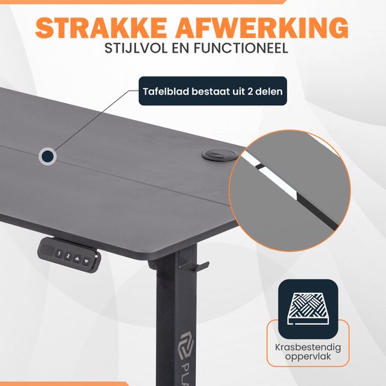 Bureau Ajustable - Zwart - 60 x 140 cm