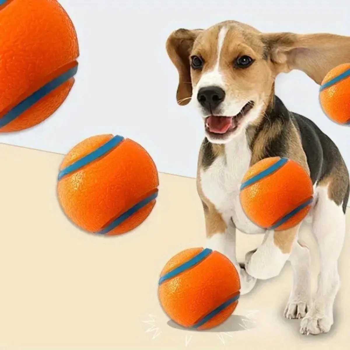 Nivard Honden Speelgoed - Hond - Speelgoed - Dog Toy - Bal - Oranje - 5 cm 4st
