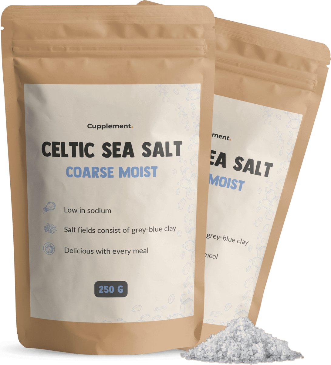 Goedkoopste Cupplement Keltisch Zeezout 250 Gram – Grof Celtic Sea Salt voor de Zoutmolen – Rijk aan Mineralen – Geen Fijn Zout, Himalaya, Fleur de Sel of Herbamare – Natuurlijk Onbewerkt Seasalt