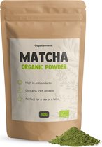 Cupplement Matcha Thee Poeder 90 Gram Biologisch - Zonder Bamboe Whisk & Klopper - ECO verpakking - Culunary - Starter set - Latte - Bezem - Japan - Powder - Tea