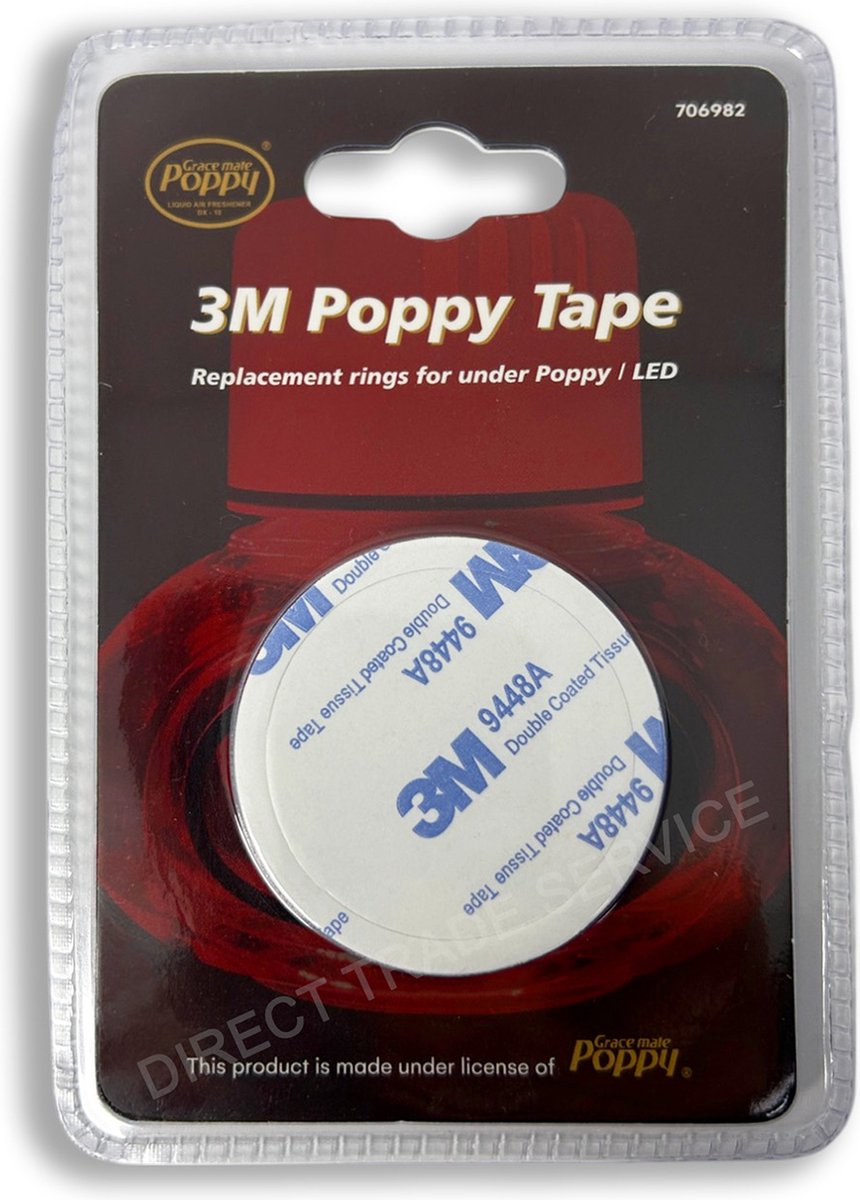 POPPY GRACE MATE® Foam tape Ringen – Set van 3 – Voor Vastzetten Poppy Luchtverfrisser op LED Verlichting
