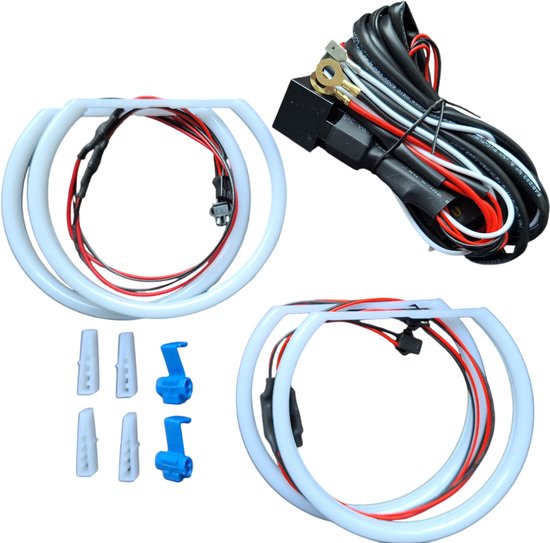 LED Angel Eyes Convient pour BMW E36 Ensemble complet BMW Angel Eyes Anneaux Cotton SUPER BLANC