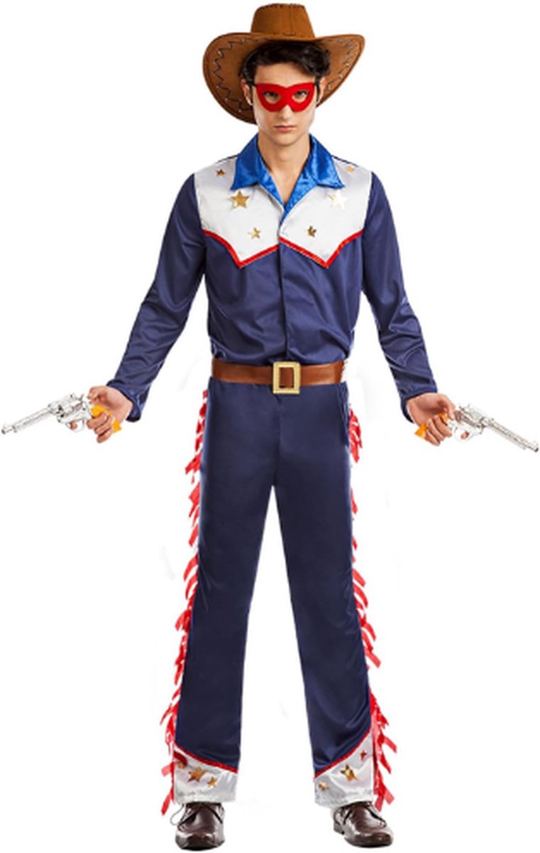 Cowboykostuum Voor Mannen - 4-delig Verkleedkostuum Voor Themafeesten - Halloween Of Carnaval - Wilde Westen