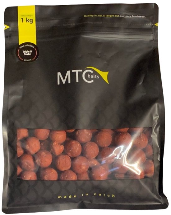 MTC Baits Triple R Garlic Boilies 16mm 1kg van MTC Baits — afbeelding 2