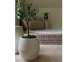 Causeway Bay Grote Bloempot Crea High Hexa Sandy White 32x36cm