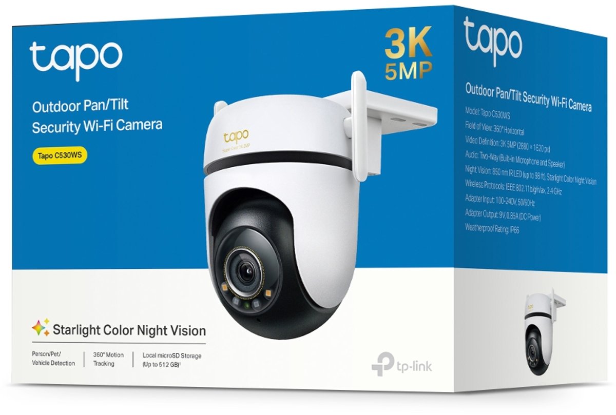 Afbeelding 2 van Tapo C530WS Beveiligingscamera buiten- 3K 5MP- IP66- Wifi camera