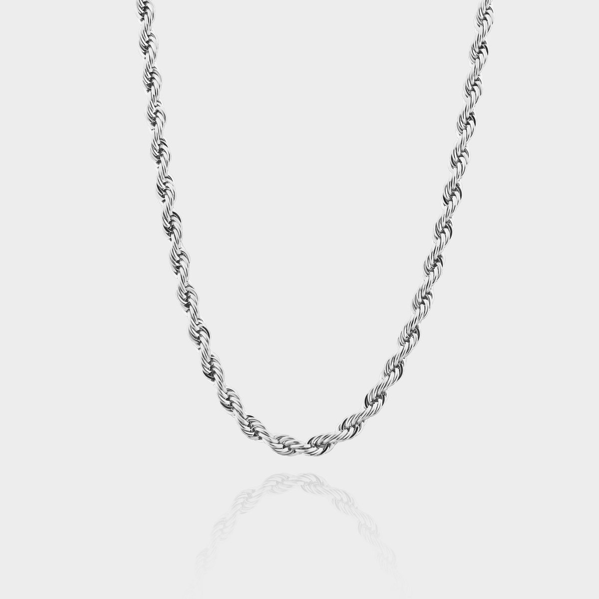 Rope Ketting 7 mm - Zilveren Schakelketting - 50 cm lang - Ketting Heren - Olympus Jewelry