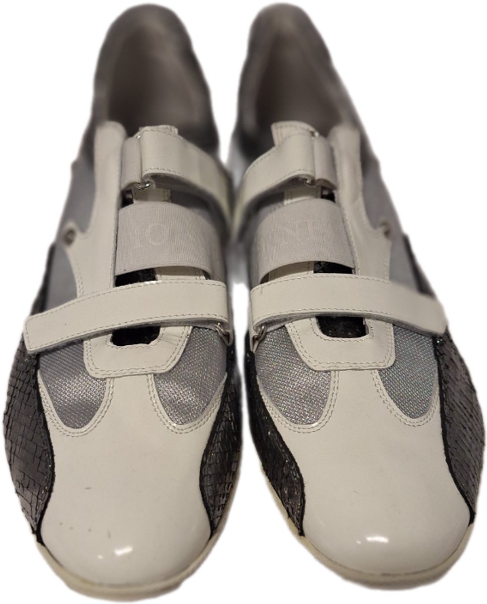 HORNET byBOTTICELLI HORNETby Botticelli- SNEAKER-LAKLEER-MESH-IVORY SILVER