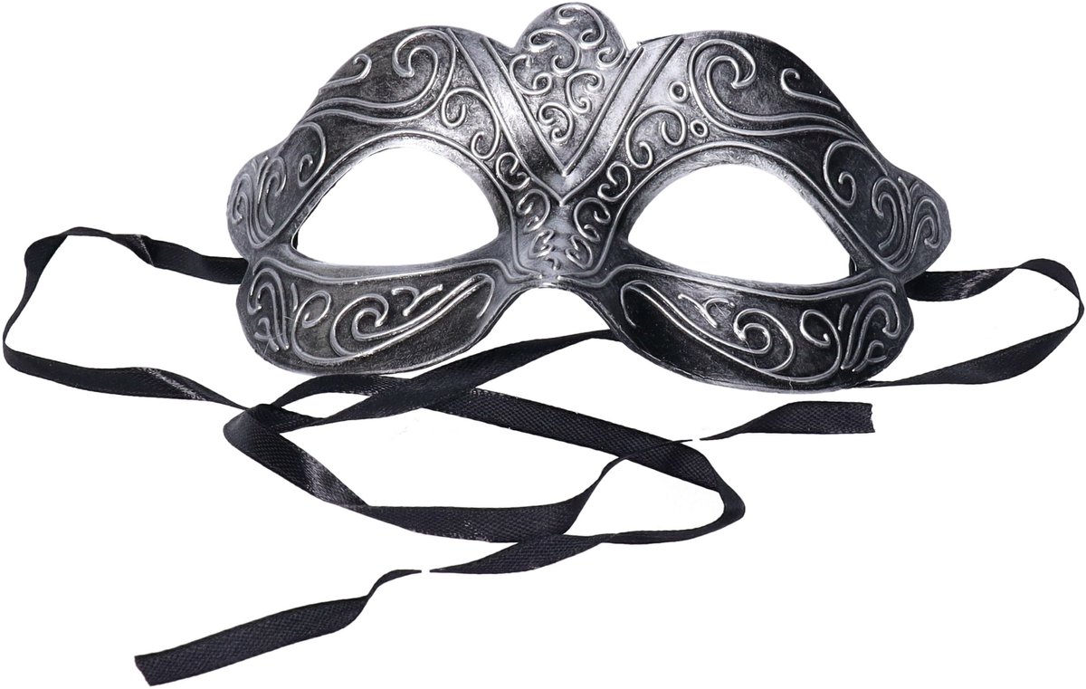 Venetiaans verkleed masker - zilver - kunststof - oogmasker - carnaval - volwassenen - gemaskerd bal