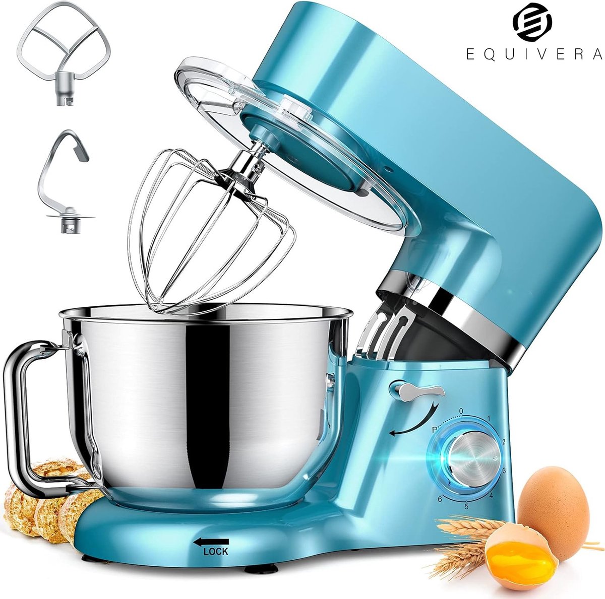 Equivera Deegmachine - Kneedmachine - Deegmixer - Keukenmixer - Keukenmachine