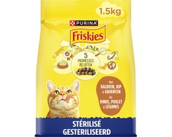 Friskies droogvoer voor katten - kalkoen & kip - voor gesteriliseerde katten -1500g