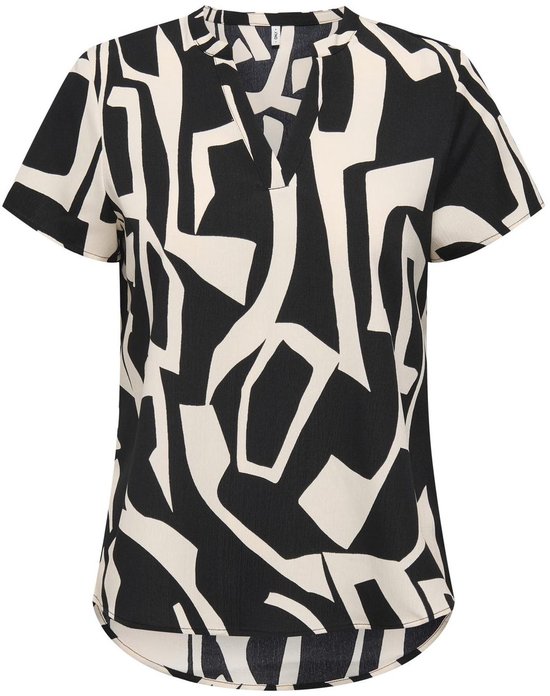ONLY ONLELITE LIFE S/S V-NECK TOP NOOS PTM Dames Top - Black Vendome Geo