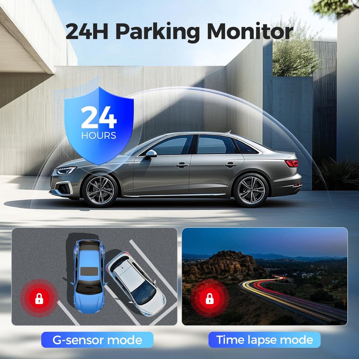 Dashcam - Daschcams - Auto - Camera - Vooruit - Achteruit - Video - Autobeveiliging - Parkeerbeveiliging - Recording - Dag en Nacht - Schadepreventie – foto 2