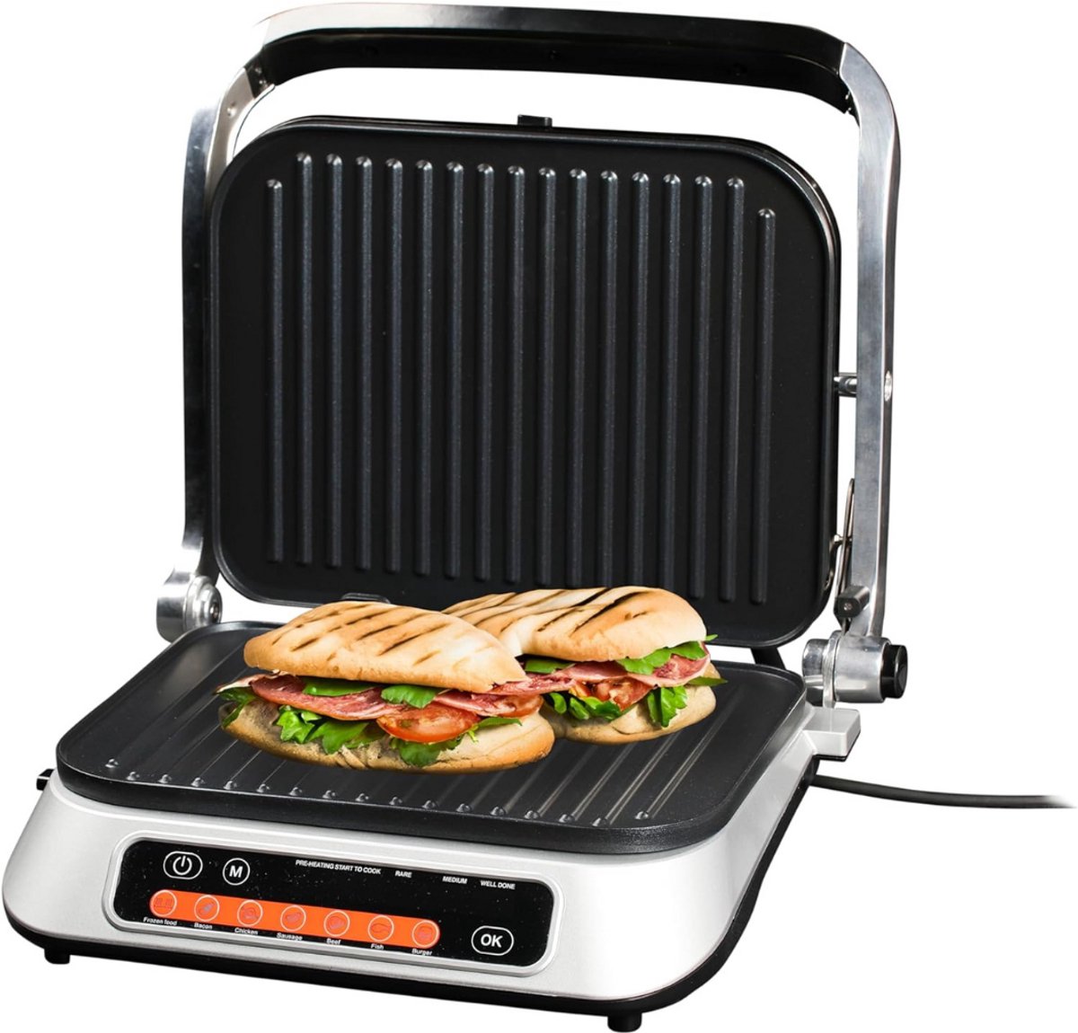 Contactgrill met uitneembare platen - Tosti ijzer - Panini Grill - Grill - Contactgrill - Uitneembare platen - Makkelijk schoon te maken - Grill appartaat - Verschillende progamma's