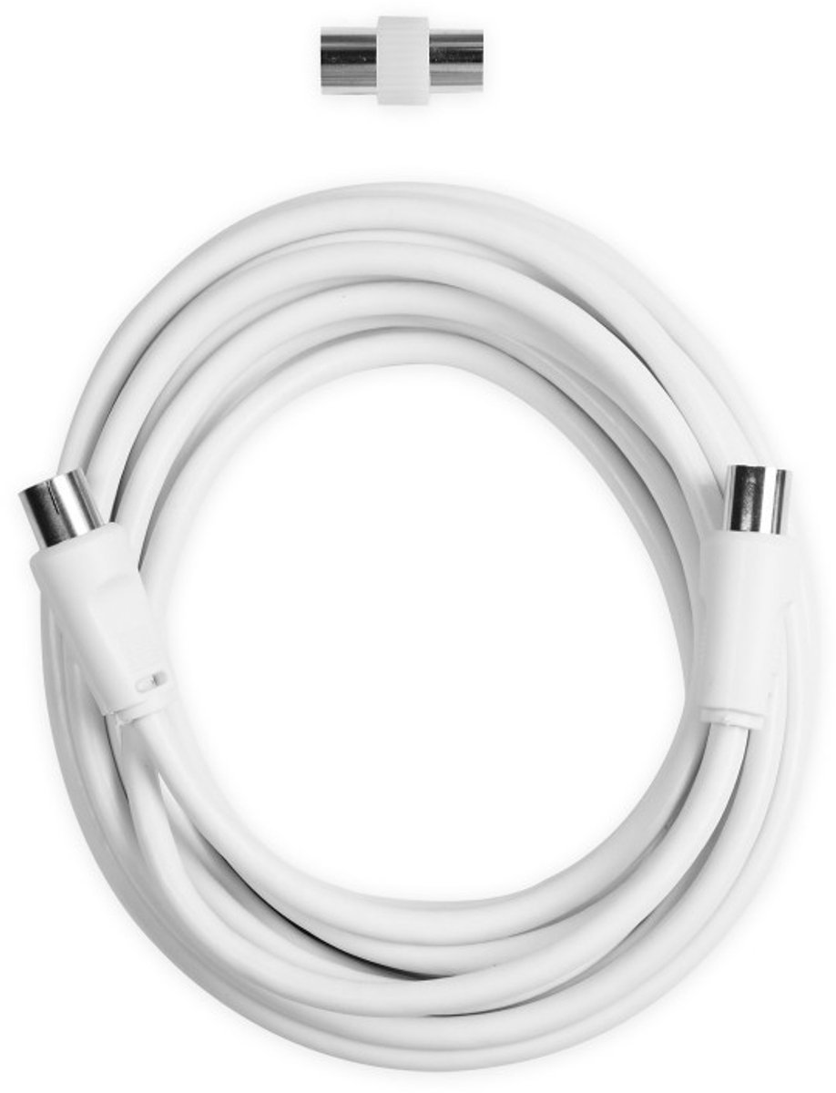 Ekon ECAN50MFW coax-kabel 5 m 9.5 mm Wit