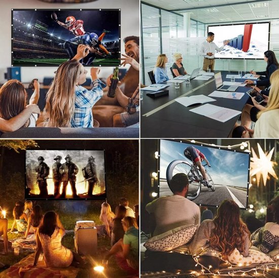 Écran de projection Vizual - Zenwire - Toile de projection - 120 pouces, 266 x 149 cm - 16:9 - Écran de projection - Toile de projection pliable - Extensible - Écran de projection