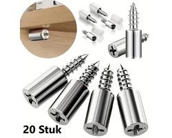20 Stuks Planksteunpennen Met Antislip Hulzen I Scheidingswand Steunspijkers I Meubelpinnen I PlanksteunnagelsI I Kastspijkers I Planksteunen I RVS