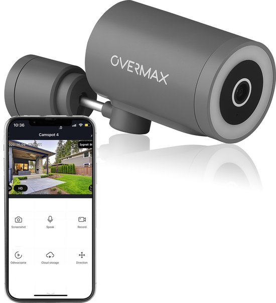Overmax Camspot 5.1 - Buiten IP Camera - 4MP Beeldresolutie - Dual Band Wi-Fi - Nachtzicht in Kleur tot 20m - 350° Rotatie - Menselijke en Geluidsdetectie - Privacymodus