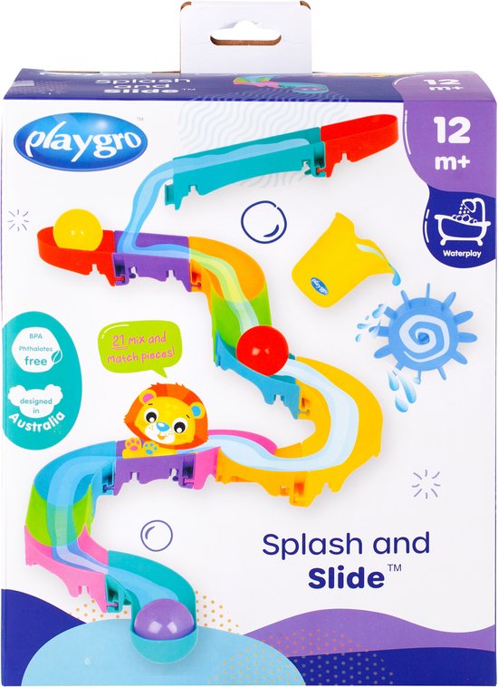 Playgro-Splash and Slide- Waterval glijbaan - Badspeelgoed - Peuter speelgoed - Baby badspeelgoed - Speelgoed Baby - Speelgoed 1 jaar -Badspeeltje - Water knikkerbaan -waterspeelgoed baby - Waterspeelgoed Peuters - inclusief 3 balletjes van Merkloos — afbeelding 3