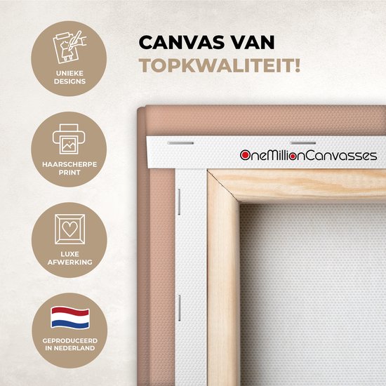 Canvas schilderij 80x120 cm - Exclusieve wanddecoratie Chocola - Hout - Lepel - Muurdecoratie woonkamer - Slaapkamer decoratie - Kamer accessoires - Schilderijen op canvas