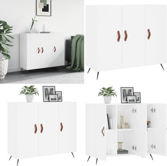 VidaXL Dressoir 104,5x35,5x67,5 cm bewerkt hout wit - Kantoormeubelen Plus