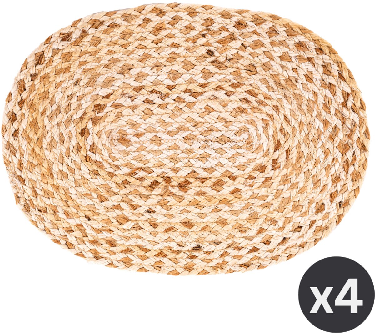 TISECO HOME STUDIO - Placemat GOLDEN BLEACH - SET/4 - jute - Ovaal - 33x45 cm