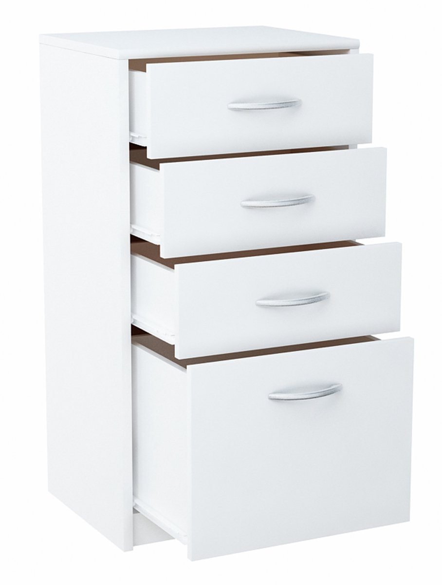 Meble Bestseller Komoda - 45cm - 4 Lades - Wit