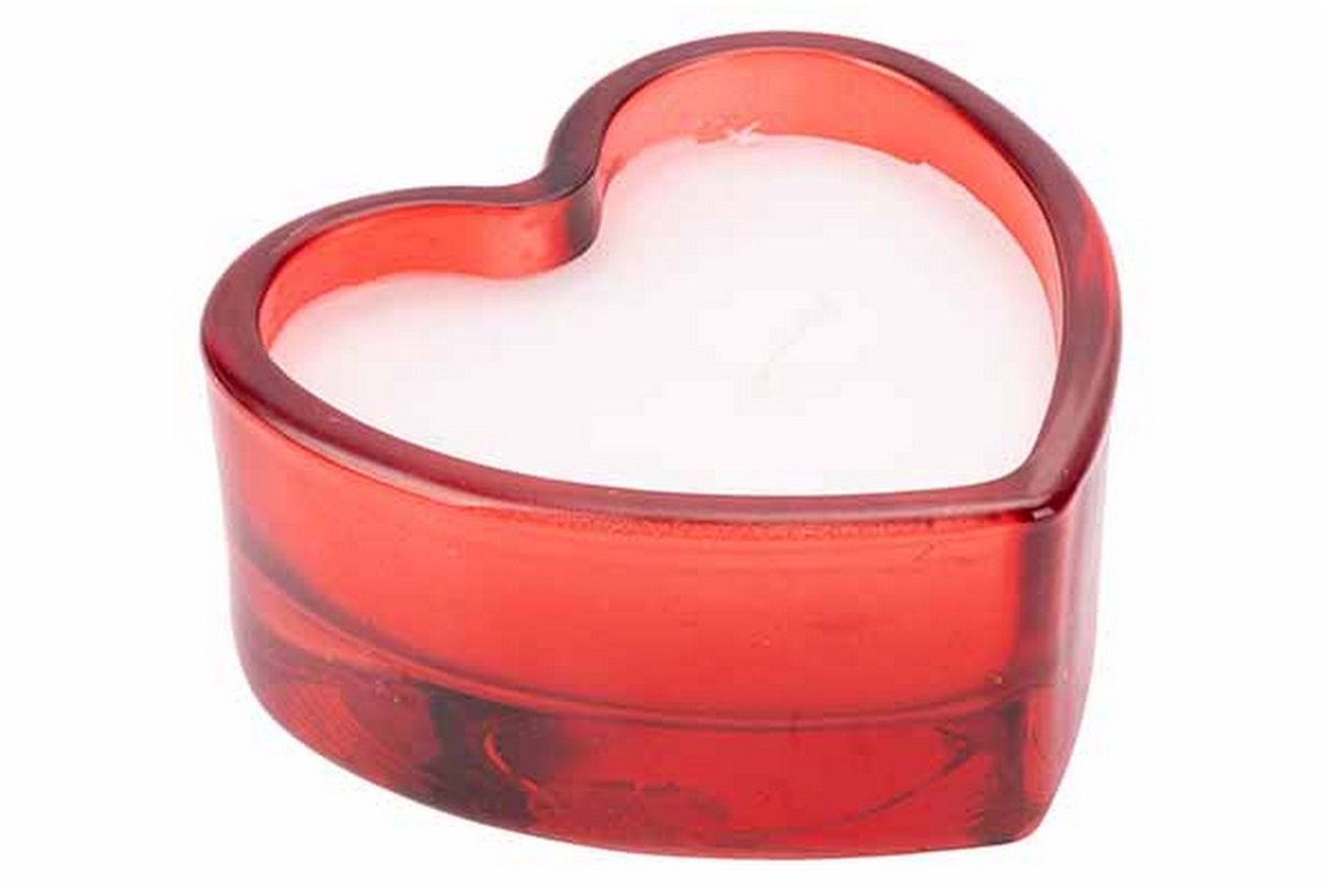 Cosy @ Home Geurkaars Heart Rood 8x8xh4cm Glas