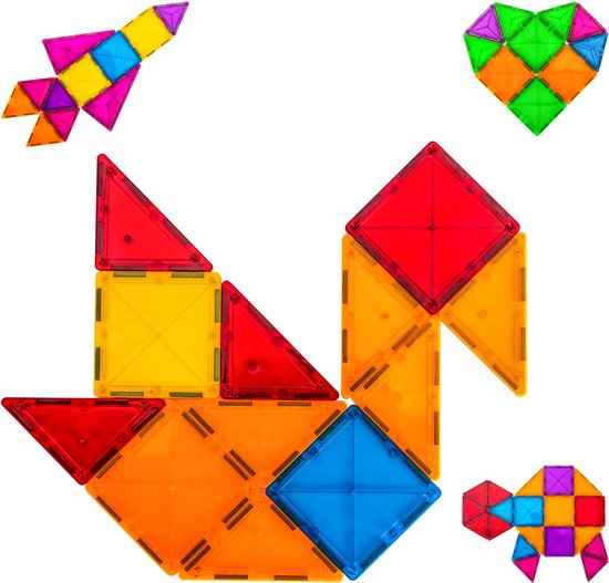 Bambini Magnetic Tiles - Magnetisch Speelgoed - Magnetisch Speelgoed Bouwblokken - 40 Stuks - Montessori Speelgoed