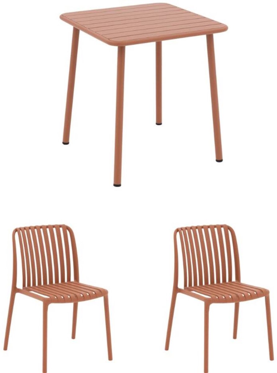 Goossens Tuinset Verge met stoelen - Metaal oranje