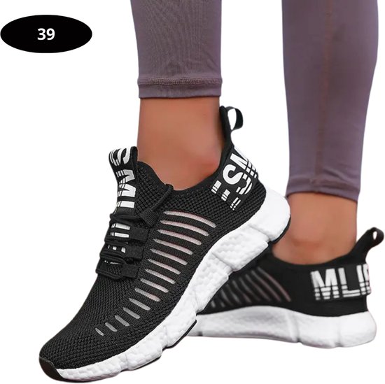 Bovista Tennisschoenen - Heren - Dames - Tenniskleding - Indoor - Outdoor - Zwart - Maat 39