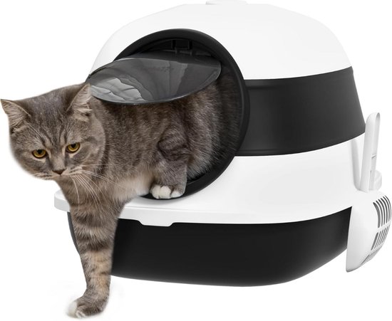 Kattenbak - wit/zwart