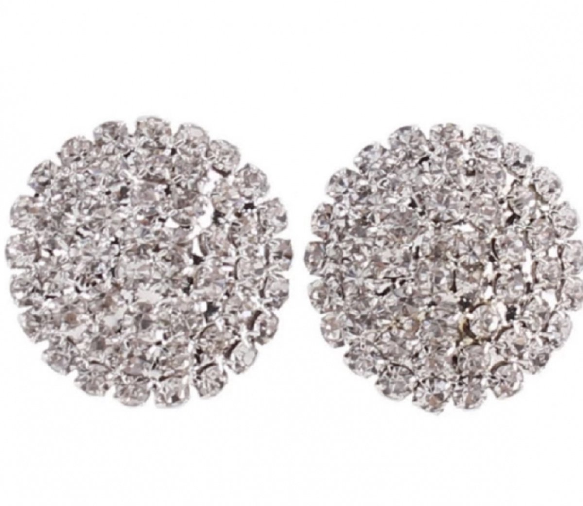 Schoenclips -zilverkleur- strass -2.5 cm -Trouwen- Charme Bijoux
