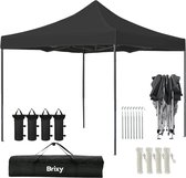 Bol.com Brixy Partytent - Opvouwbaar - Easy Up - 3x3m - Waterdicht - Paviljoen - Incl. Draagtas - Zwart aanbieding