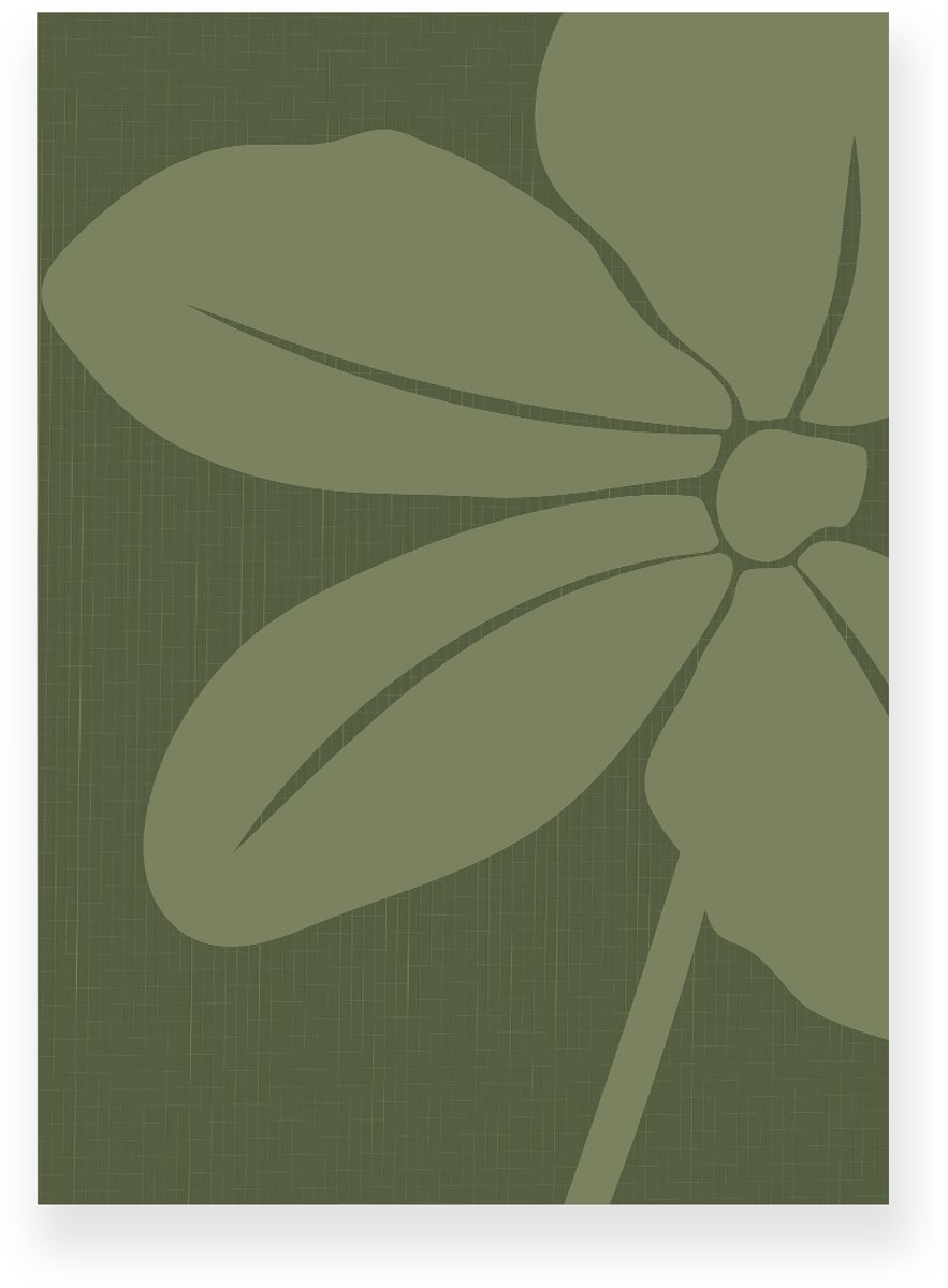 Yisual Poster 20x30 cm - Bloem - Bladeren - Groen - Minimalistisch - Botanisch - Muurdecoratie - Wanddecoratie