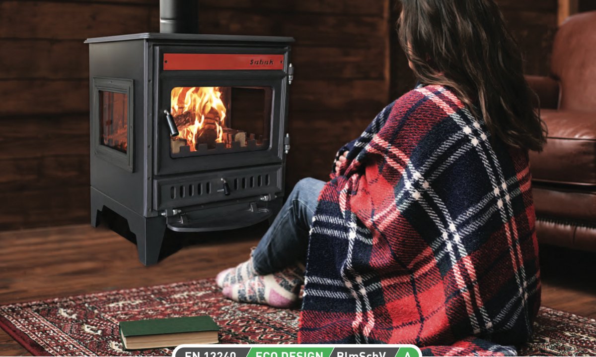 S106/3D – Sabah Open Haard Kachel- Drie-Raams Haard – Gietijzer – Houtkachels- Houthaarden – Matzwart– 15,21 KW- Buiten Stalen Open Haard – Inclusief Haak en Schraper