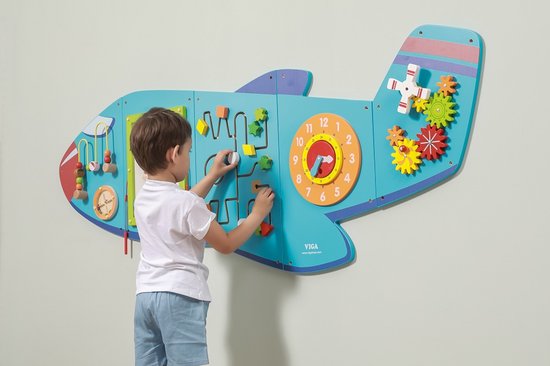 Viga Toys - Houten - Wandspeelbord - Vliegtuig - Lengte 180cm van Viga — afbeelding 5