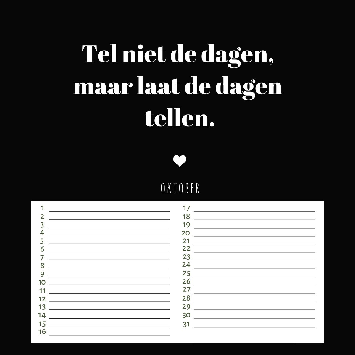 Verjaardagskalender Geluksmomenten - Inspiratie - Kalender - Wandkalender - Moederdag - Cadeau Mama - Planner - Positieve Spreuken - Motivatie - Black & White - Geluk - Maandplanner - 21 x 21 Cm - Zwart & Wit - Birthday - Inspirerend - Positiviteit — cadeau in Kalenders & Planners - foto 3