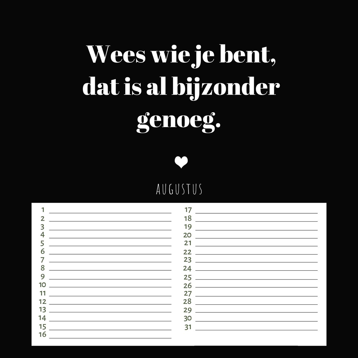 Verjaardagskalender Geluksmomenten - Inspiratie - Kalender - Wandkalender - Moederdag - Cadeau Mama - Planner - Positieve Spreuken - Motivatie - Black & White - Geluk - Maandplanner - 21 x 21 Cm - Zwart & Wit - Birthday - Inspirerend - Positiviteit — cadeau in Kalenders & Planners - foto 8