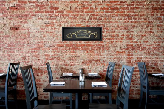 Décoration murale Ferrari - Décoration murale Ferrari 488 avec cadre - Panneau mural en bois - Art Ferrari 488 - Décoration murale Mancave - Peinture Ferrari line art - supercar