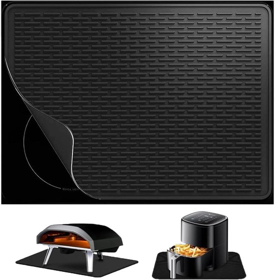 Afdekplaat voor keramische kookplaat, afdekplaat voor inductiekookplaat, 71 cm x 50 cm, siliconen fornuisafdekking voor elektrisch fornuis, antislip afdekplaat, grijs