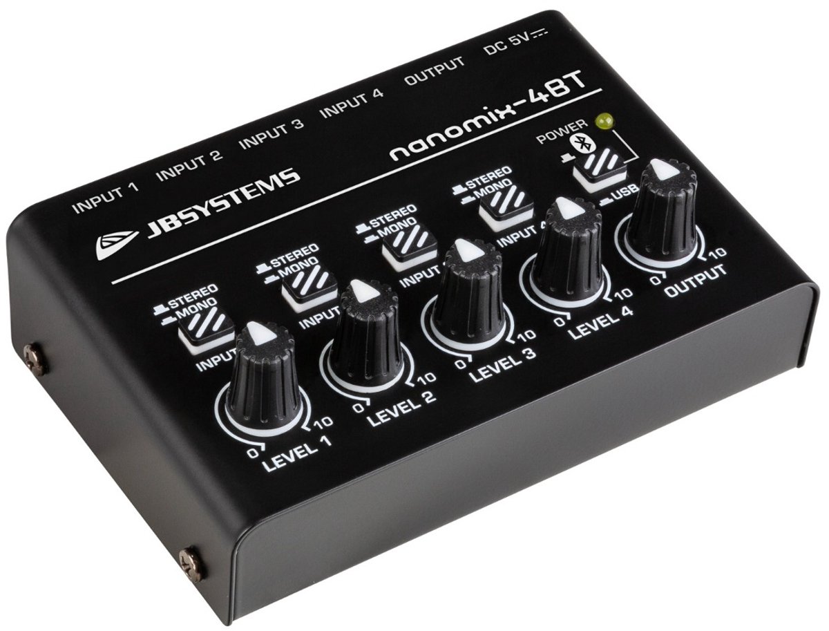JB Systems Nanomix-4BT 4 kanaals lijnmixer met BT