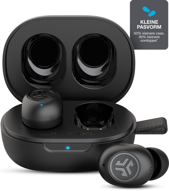 Écouteurs sans fil JLab JBuds Mini - Écouteurs sans fil - Technologie multipoint - Design Ultra petit - Suppression du bruit - Capteurs tactiles - Zwart