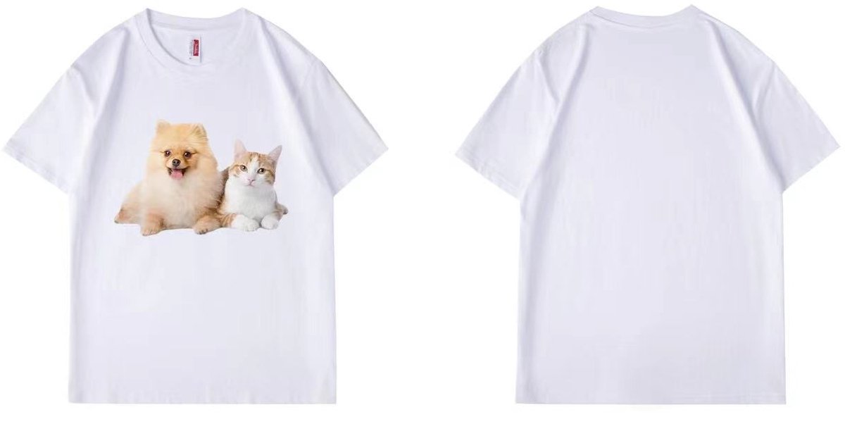 T-shirt hond en kat lover voor volwassenen, jongeren en kinderen - Wit- Maat M