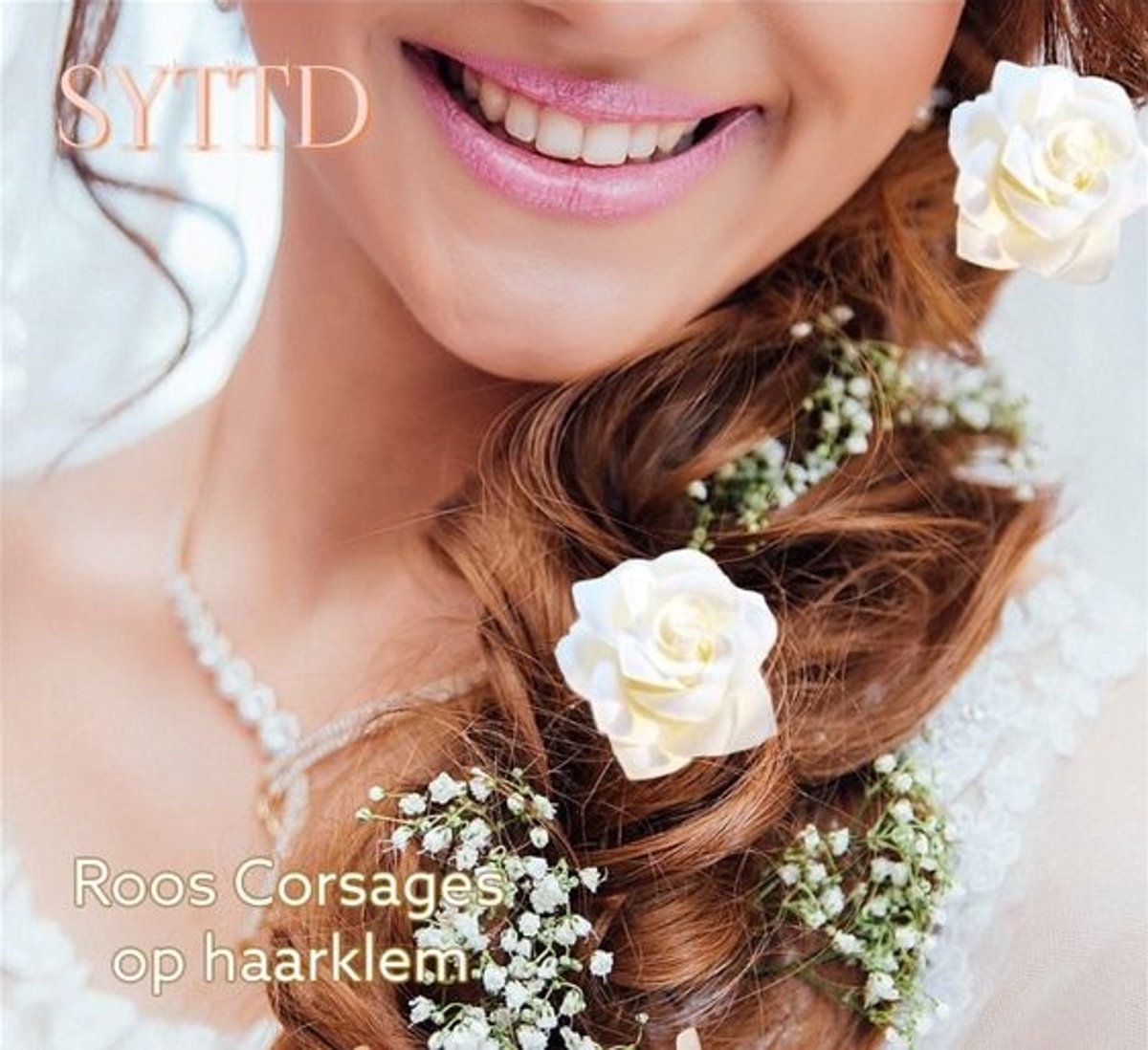 H.A.M.A. - SYTTD - Corsage / Roos Bloem - beige / room wit - ca. 5 cm - 2 stuks in verpakking - haarduckklem - volwassenen jeugd kinderen - vrouwen meisjes - Casual Bruiloft Gala Feest