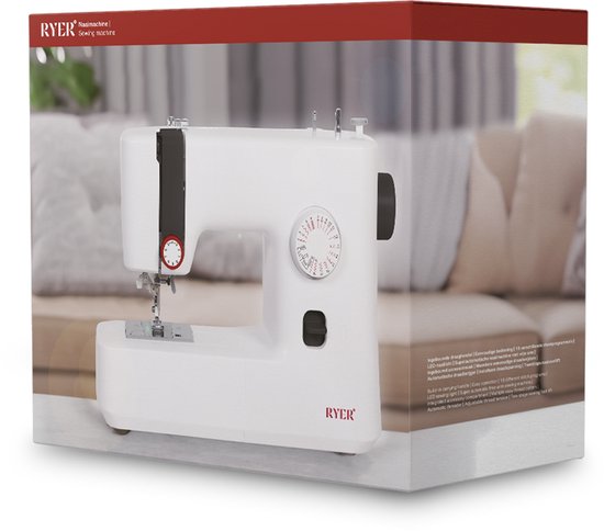 RYER - Naaimachine - 18 Steken - LED Verlichting - Voetpedaal - Stil & Compact
