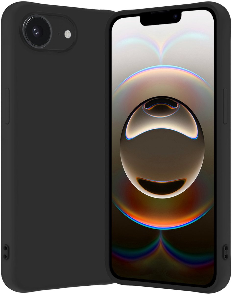 Hoes - Geschikt voor Apple iPhone 16e - Sterk & Shockproof - Hoesje Cover - Siliconen Case - Zwart