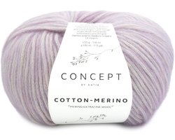 Cotton-Merino Katia Lavendel Kleurnr. 144 - merino wol - breigaren - breien - haken - sjaal breien - muts breien - debardeur breien - super zacht - garen - breiwol - breien voor beginners