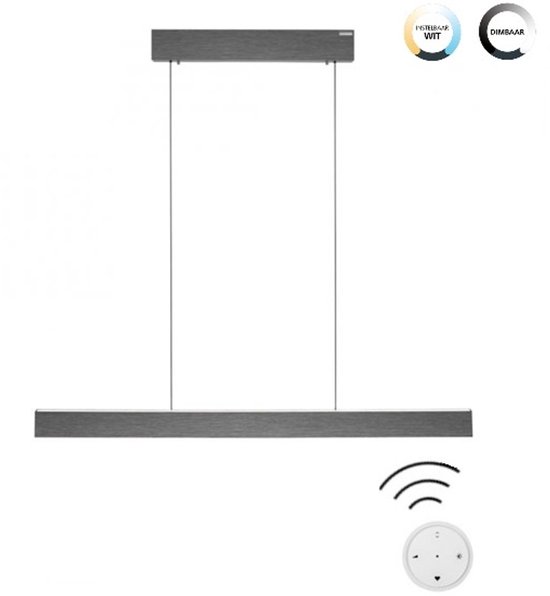 Lampe suspendue Pure E-Rise L 120 cm Gris avec télécommande